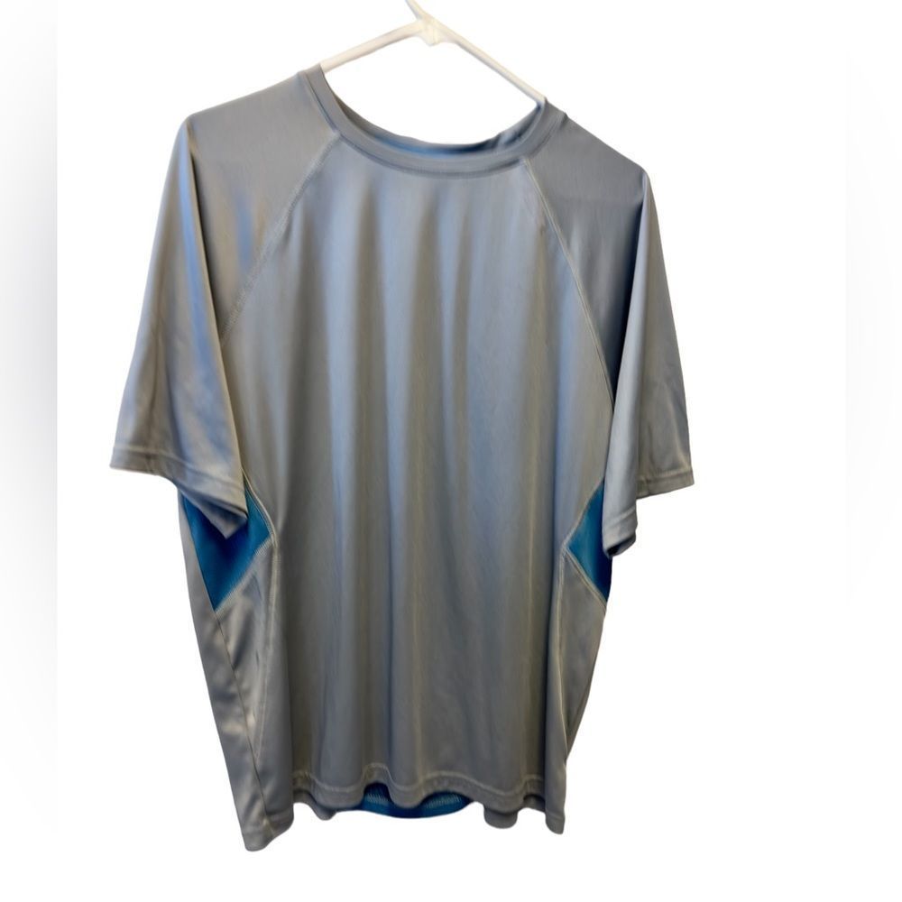 Reebok, shirt , gray, blue , size medium